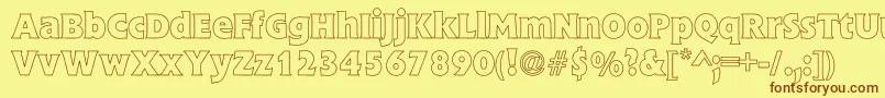 Weitere Informationen zur StineBoldHollow-Schriftart StineBoldHollow-Schriftart – Braune Schriften auf gelbem Hintergrund