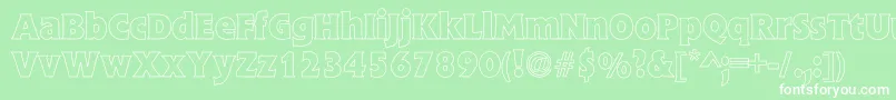 StineBoldHollow-Schriftart – Weiße Schriften auf grünem Hintergrund