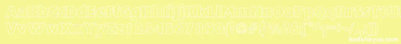 Weitere Informationen zur StineBoldHollow-Schriftart StineBoldHollow-Schriftart – Weiße Schriften auf gelbem Hintergrund