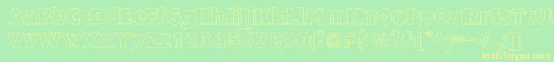 StineBoldHollow-Schriftart – Gelbe Schriften auf grünem Hintergrund