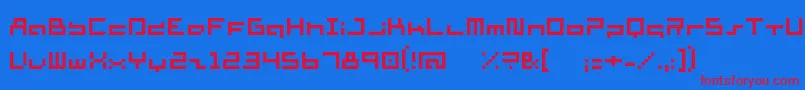 Supersim Font – Red Fonts on Blue Background