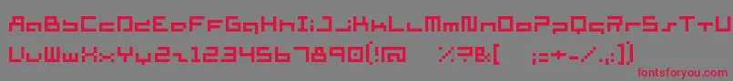 Supersim Font – Red Fonts on Gray Background