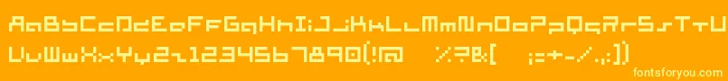 Supersim Font – Yellow Fonts on Orange Background