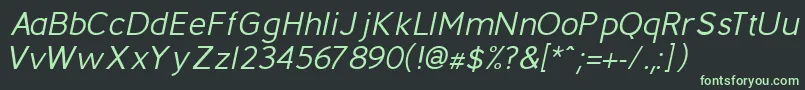 BerlinItalic Font – Green Fonts on Black Background
