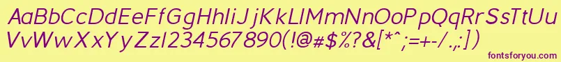 BerlinItalic Font – Purple Fonts on Yellow Background
