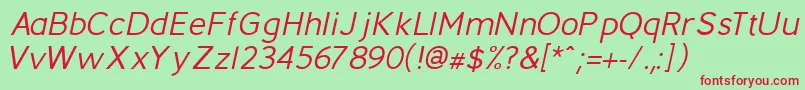 BerlinItalic Font – Red Fonts on Green Background