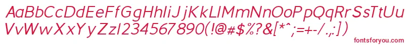 フォントBerlinItalic – 赤い文字