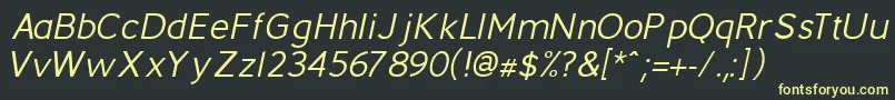 Шрифт BerlinItalic – жёлтые шрифты на чёрном фоне