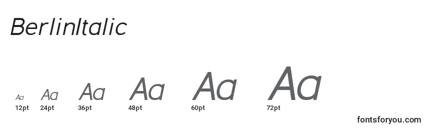 BerlinItalic Font Sizes