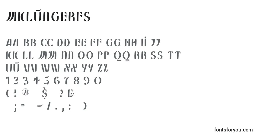 Шрифт Mklungerfs – алфавит, цифры, специальные символы
