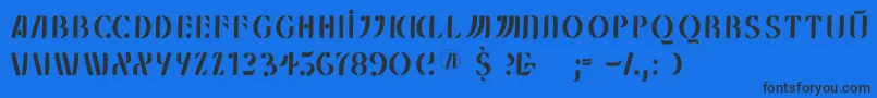 Mklungerfs-Schriftart – Schwarze Schriften auf blauem Hintergrund