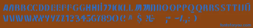 Mklungerfs Font – Blue Fonts on Brown Background