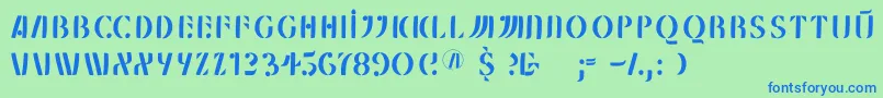 Mklungerfs Font – Blue Fonts on Green Background