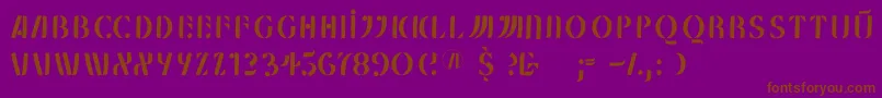 Weitere Informationen zur Mklungerfs-Schriftart Mklungerfs-Schriftart – Braune Schriften auf violettem Hintergrund