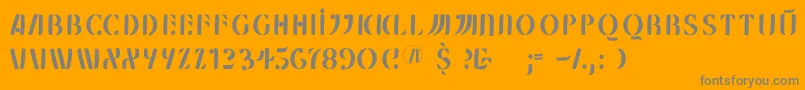 Weitere Informationen zur Mklungerfs-Schriftart Mklungerfs-Schriftart – Graue Schriften auf orangefarbenem Hintergrund