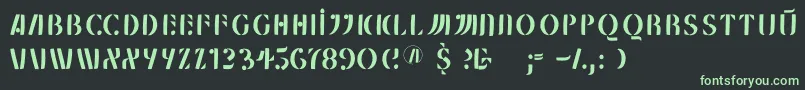 フォントMklungerfs – 黒い背景に緑の文字