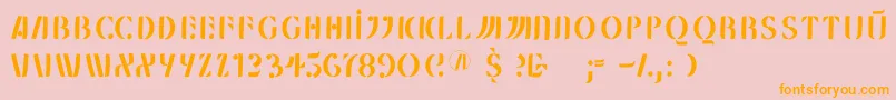 Mklungerfs-Schriftart – Orangefarbene Schriften auf rosa Hintergrund