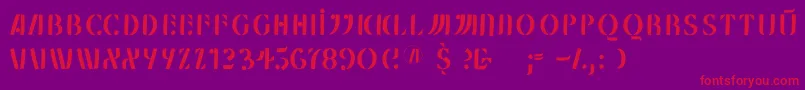 フォントMklungerfs – 紫の背景に赤い文字