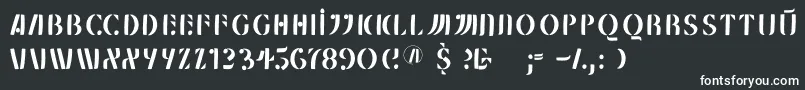 Шрифт Mklungerfs – белые шрифты на чёрном фоне