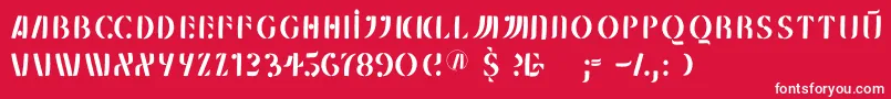 Шрифт Mklungerfs – белые шрифты на красном фоне