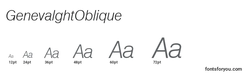 GenevalghtOblique Font Sizes