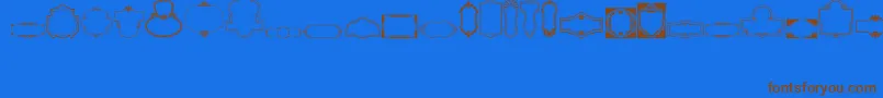 Weitere Informationen zur VintagePanels06-Schriftart VintagePanels06-Schriftart – Braune Schriften auf blauem Hintergrund