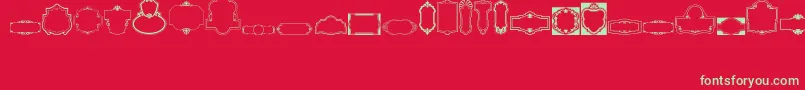 VintagePanels06 Font – Green Fonts on Red Background