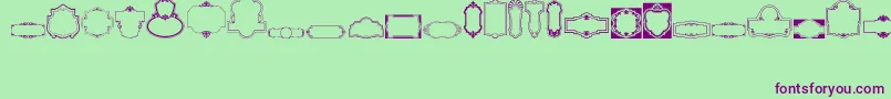VintagePanels06 Font – Purple Fonts on Green Background