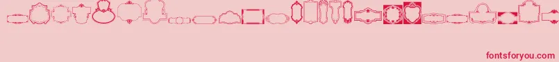 VintagePanels06 Font – Red Fonts on Pink Background