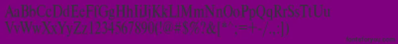 Timeset85n-fontti – mustat fontit violetilla taustalla