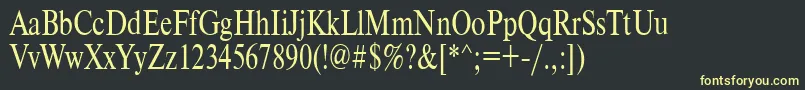 フォントTimeset85n – 黒い背景に黄色の文字