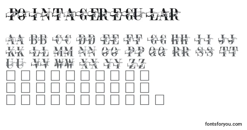 Schriftart PointageRegular – Alphabet, Zahlen, spezielle Symbole