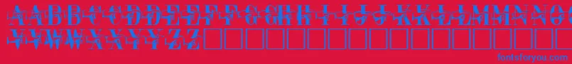 PointageRegular-Schriftart – Blaue Schriften auf rotem Hintergrund
