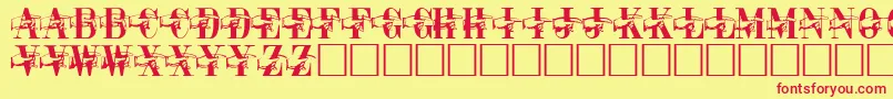 PointageRegular-Schriftart – Rote Schriften auf gelbem Hintergrund