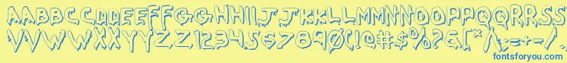 Werebeasts Font – Blue Fonts on Yellow Background