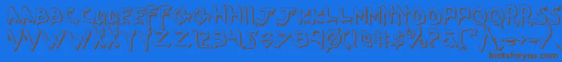 フォントWerebeasts – 茶色の文字が青い背景にあります。