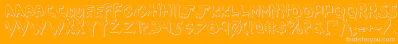 Werebeasts-Schriftart – Rosa Schriften auf orangefarbenem Hintergrund