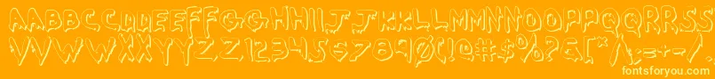 Werebeasts-Schriftart – Gelbe Schriften auf orangefarbenem Hintergrund