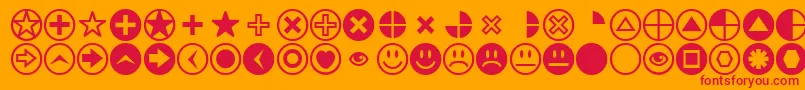 Pizzadudebullets Font – Red Fonts on Orange Background