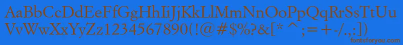 ItalianGaramondBt-Schriftart – Braune Schriften auf blauem Hintergrund