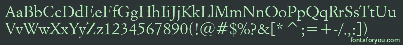 ItalianGaramondBt Font – Green Fonts on Black Background