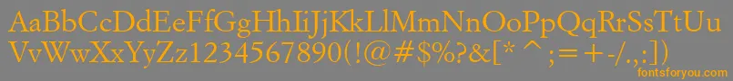 ItalianGaramondBt Font – Orange Fonts on Gray Background