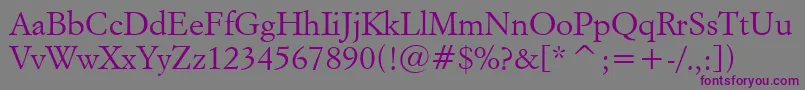 ItalianGaramondBt Font – Purple Fonts on Gray Background