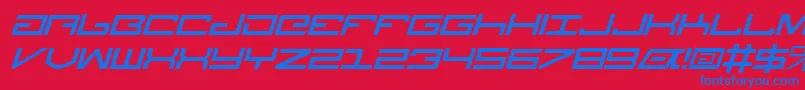 LegionItalic Font – Blue Fonts on Red Background