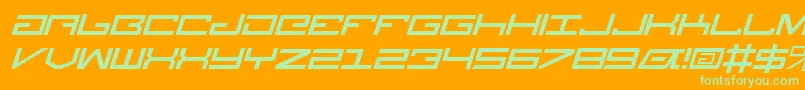 Fonte LegionItalic – fontes verdes em um fundo laranja