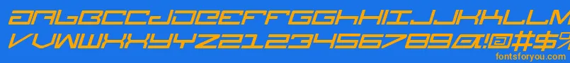 Czcionka LegionItalic – pomarańczowe czcionki na niebieskim tle