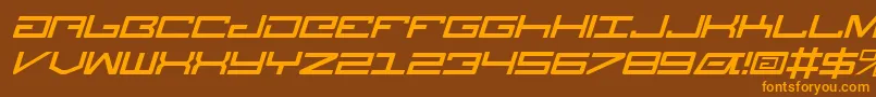 LegionItalic-Schriftart – Orangefarbene Schriften auf braunem Hintergrund