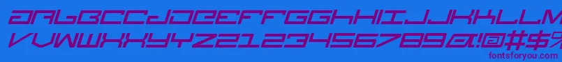 LegionItalic-Schriftart – Violette Schriften auf blauem Hintergrund