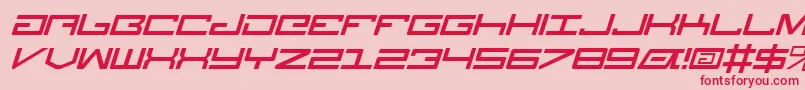 Czcionka LegionItalic – czerwone czcionki na różowym tle
