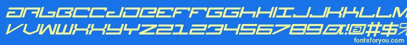 LegionItalic-fontti – keltaiset fontit sinisellä taustalla